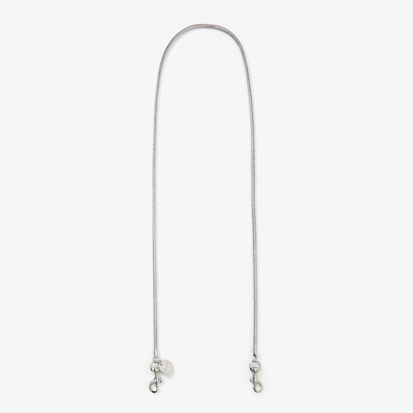 Clare V CROSSBODY STRAP SILVER SNAKE NWT 5mm 44.5 inches long retail $115 - Picture 2 of 7